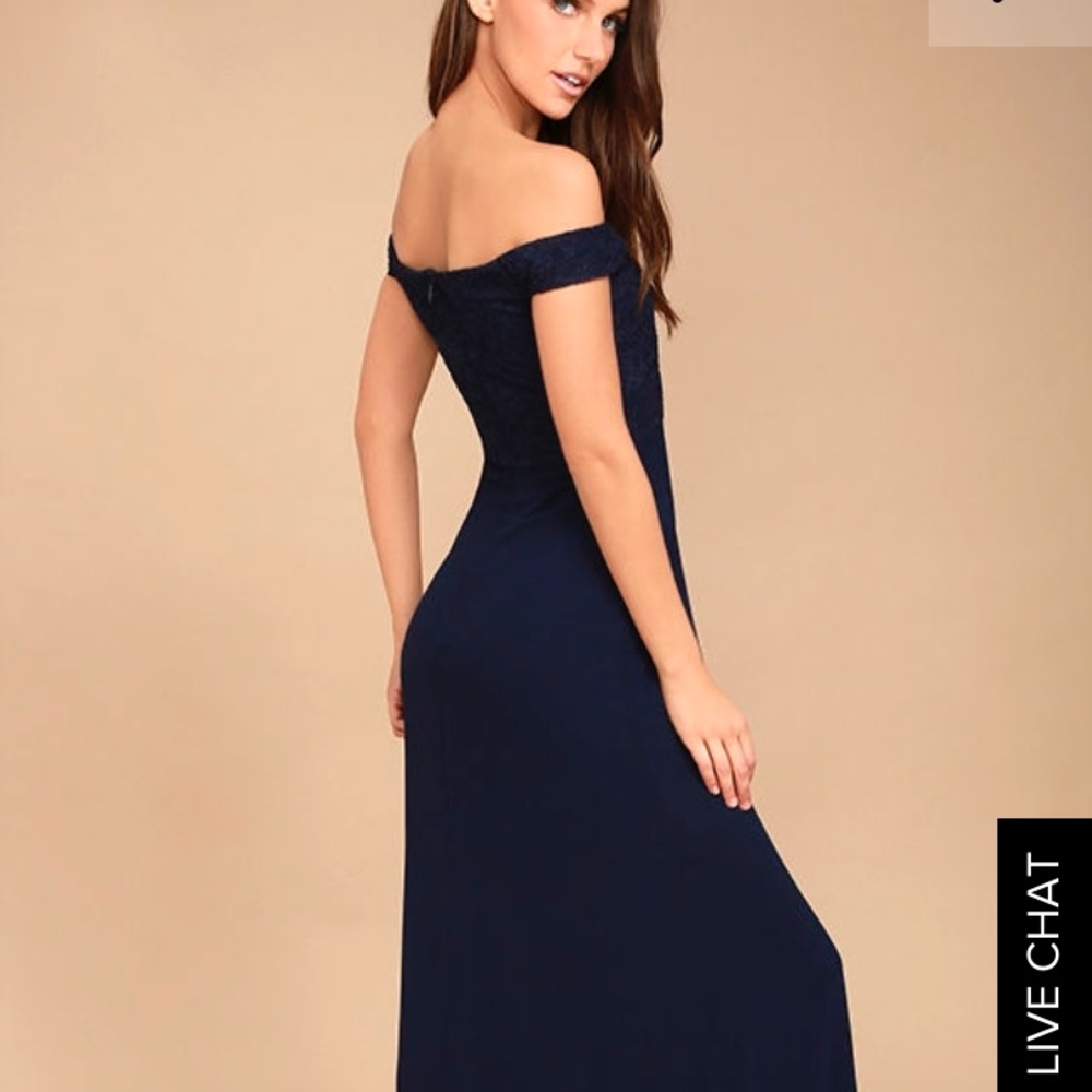 💙Lulus 💙Dress to Impress Navy Blue Lace Maxi
